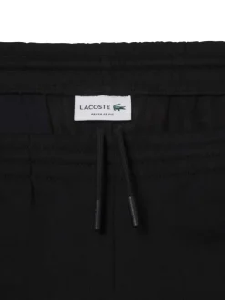 Short de jogging en coton mélangé noir uni avec une coupe droite