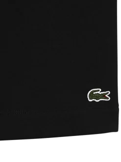 Short de jogging en coton mélangé noir uni avec une coupe droite