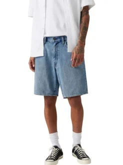 Short denim 468 en coton bleu stone uni avec une coupe loose