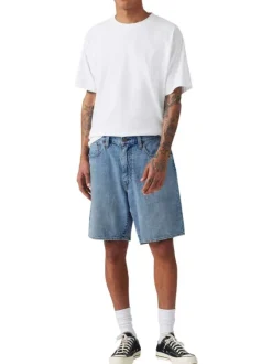 Short denim 468 en coton bleu stone uni avec une coupe loose