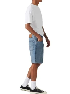 Short denim 468 en coton bleu stone uni avec une coupe loose