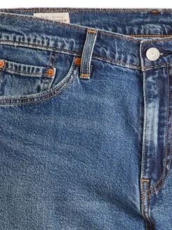 Short denim 405 en coton bleu uni avec une coupe regular fit et des passants