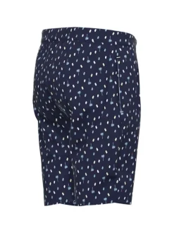 Short de pyjama en coton à imprimé ciel sur fond marine, taille élastiquée