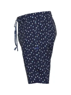 Short de pyjama en coton à imprimé ciel sur fond marine, taille élastiquée
