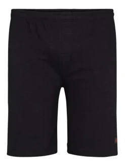 Short de survêtement noir en coton avec une taille élastiquée