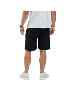 Short de survêtement noir en coton avec une taille élastiquée