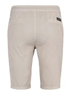 Short en coton beige uni avec une coupe chino et une taille élastiquée