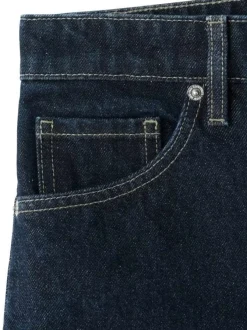 Short en coton brut uni avec une coupe droite et une taille intermédiaire