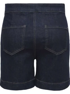 Short en coton brut uni pourvu d'une coupe droite et d'une taille intermédiaire
