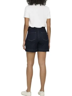 Short en coton brut uni pourvu d'une coupe droite et d'une taille intermédiaire