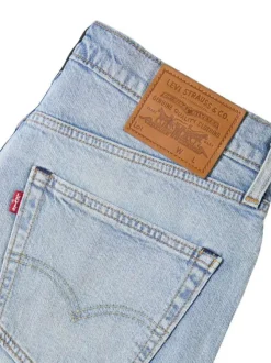 Short 405 en coton ciel coupe droite pourvu de coutures contrastées camel