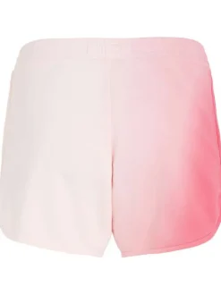 Short en coton mélangé rose uni avec un dégradé de couleur sur la cuisse droite