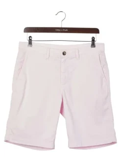 Short en coton rose uni coupe chino et étiquette d'authentification