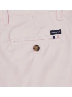 Short en coton rose uni coupe chino et étiquette d'authentification