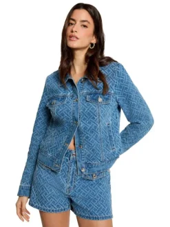 Short en coton stone à motifs pourvu d'une coupe droite et d'une taille mi-haute