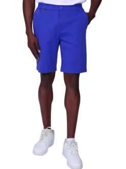 Short jogging bleu uni avec une coupe droite et des poches à l’italienne