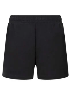 Short jogging en coton mélangé anthracite uni avec une coupe droite