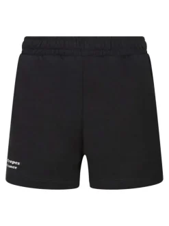 Short jogging en coton mélangé anthracite uni avec une coupe droite