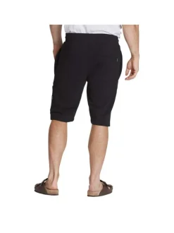 Short Jogging en coton noir uni en éponge non brossé