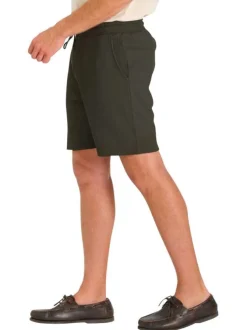 Short jogging kaki uni coupe droite et une taille élastiquée