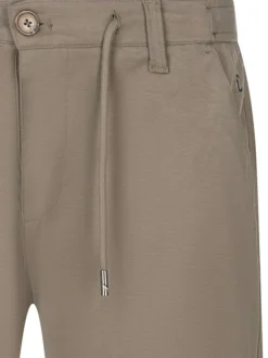 Short Jogging marron uni avec une coupe droite et des passants