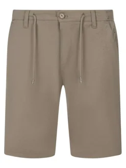 Short Jogging marron uni avec une coupe droite et des passants