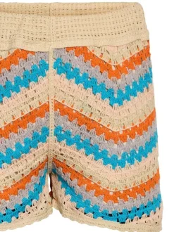 Short Jogging multicolore rayé avec taille élastiquée et une coupe droite