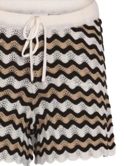 Short Jogging multicolore rayé à coupe droite avec taille élastiquée et cordon