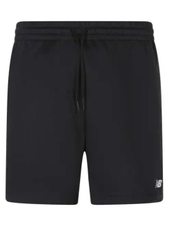 Short jogging noir uni avec une coupe droite et une taille élastique