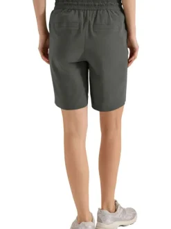 Short kaki uni pourvu d'une coupe large et d'une taille intermédiaire