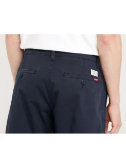 Short marine pour homme en coton coupe regular uni