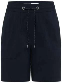 Short marine uni pourvu d'une coupe large et d'une taille intermédiaire