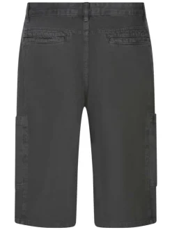 Short 5 poches en coton de couleur noire unie avec une coupe droite