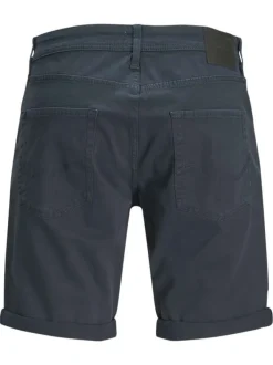 Short 5 Poches en coton marine uni à coupe slim avec jacron noir