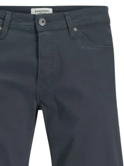 Short 5 Poches en coton marine uni à coupe slim avec jacron noir