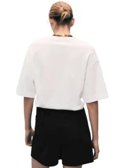 Short 5 poches en coton noir uni avec une coupe droite et une taille mi-haute