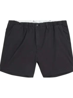 Short 5 poches en coton stretch noir uni à coupe courte et taille élastiquée