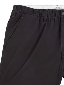 Short 5 poches en coton stretch noir uni à coupe courte et taille élastiquée