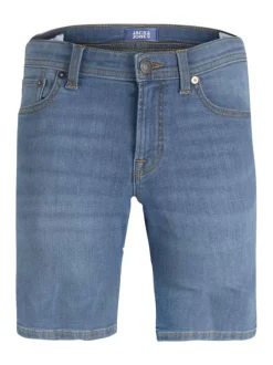 Short 5 Poches Mf 551 en coton mélangé bleu uni coupe slim