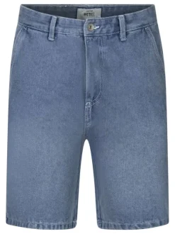 Short 5 poches stone uni avec une coupe droite et des passants