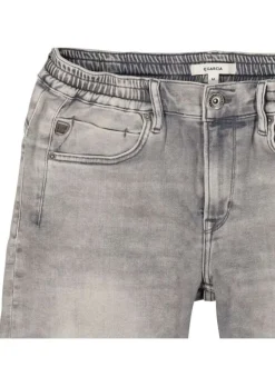 Short Rocko en coton gris clair uni coupe slim avec trois poches arrières