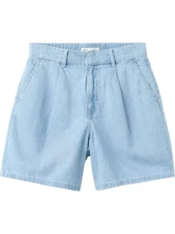 Short stone uni avec une coupe droite et des crochets en fermeture