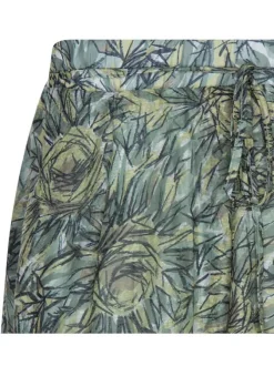 Short vert d'eau avec imprimé abstrait all-over coupe droite