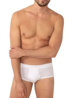 Slip blanc en coton premium avec une taille haute et une coupe ouverte