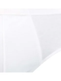 Slip blanc uni en coton d'Egypte avec une taille haute et élastiquée