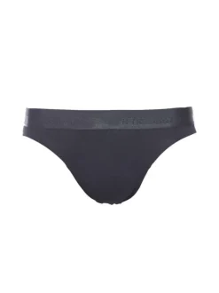 Slip Classic noir avec logo effet métallisé autour de la taille élastiquée