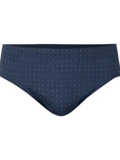 Slip en coton bleu marine avec un imprimé à pois blancs et une coupe fermée