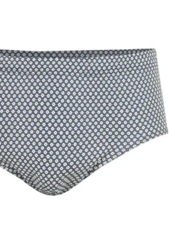 Slip en coton bleu marine imprimé all-over petits motifs à ceinture élastiquée