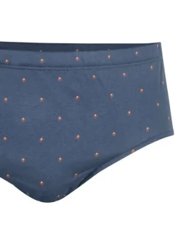 Slip en coton bleu marine à minis motifs avec une ceinture élastiquée