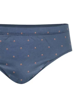 Slip en coton bleu marine à minis motifs avec une taille basse